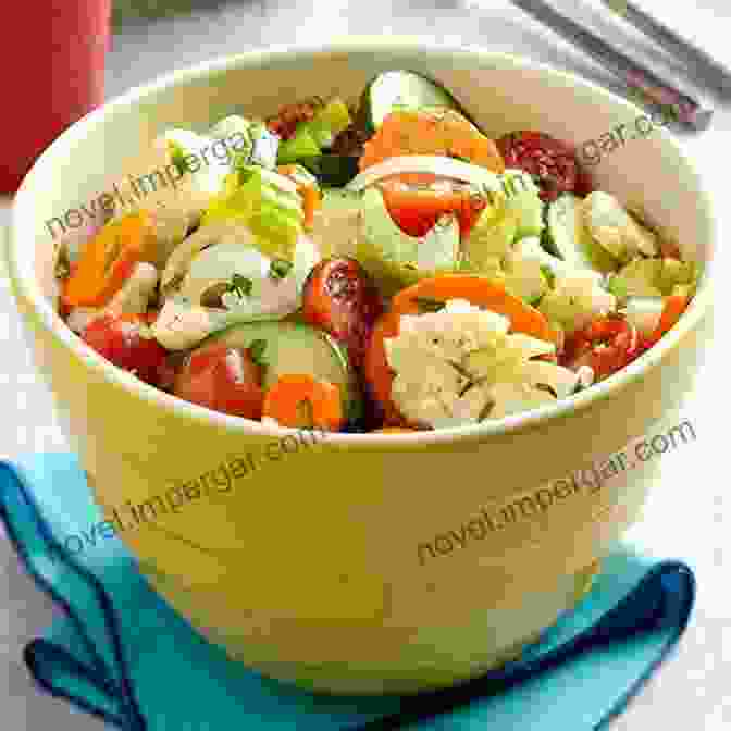 A Colorful And Appetizing Salad Bursting With Fresh Vegetables And A Tangy Dressing Mediterranean Diet Meal Prep: Delicious Quick And Easy Recipes For Your Better Style Of Life + 21 Day Meal Plan To Help You Healthy Living And Eating Well Every Day