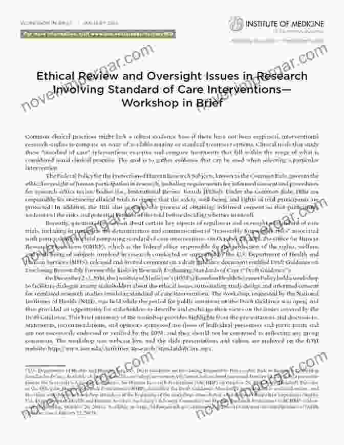 Ethical Research Review And Oversight Textbook Of Research Ethics: Theory And Practice