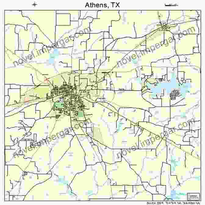 Intricate Map Of Athens, Texas, Showcasing Its Network Of Streets And Neighborhoods A 220 Mile Walk Down Every Street In Athens Texas